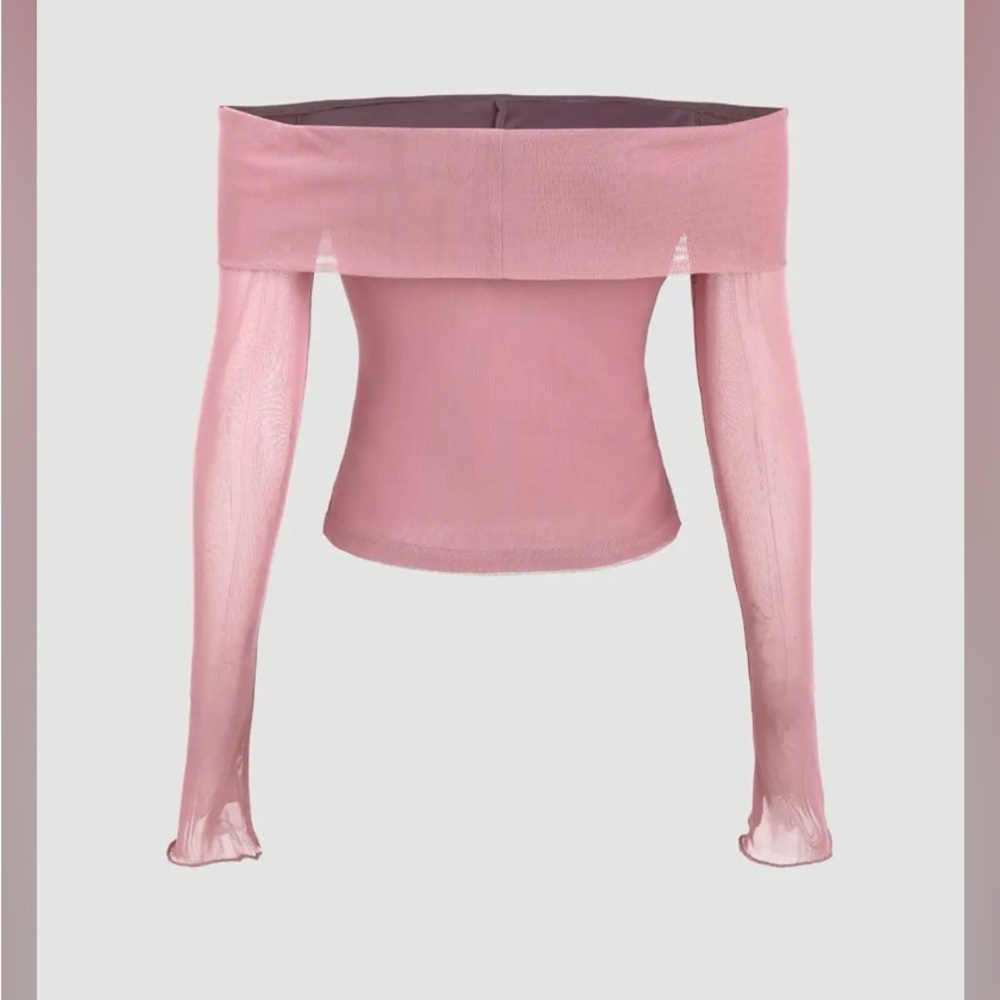 Cider | Rose Off-Shoulder Long Sleeve Crop - Picture 6 of 6